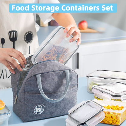24-Piece BPA-Free Airtight Food Storage Container Set with Lids - Ideal for Pantry and Kitchen Organization, Includes Lunch Containers with Free Labels and Marker (12 Containers and 12 Lids)