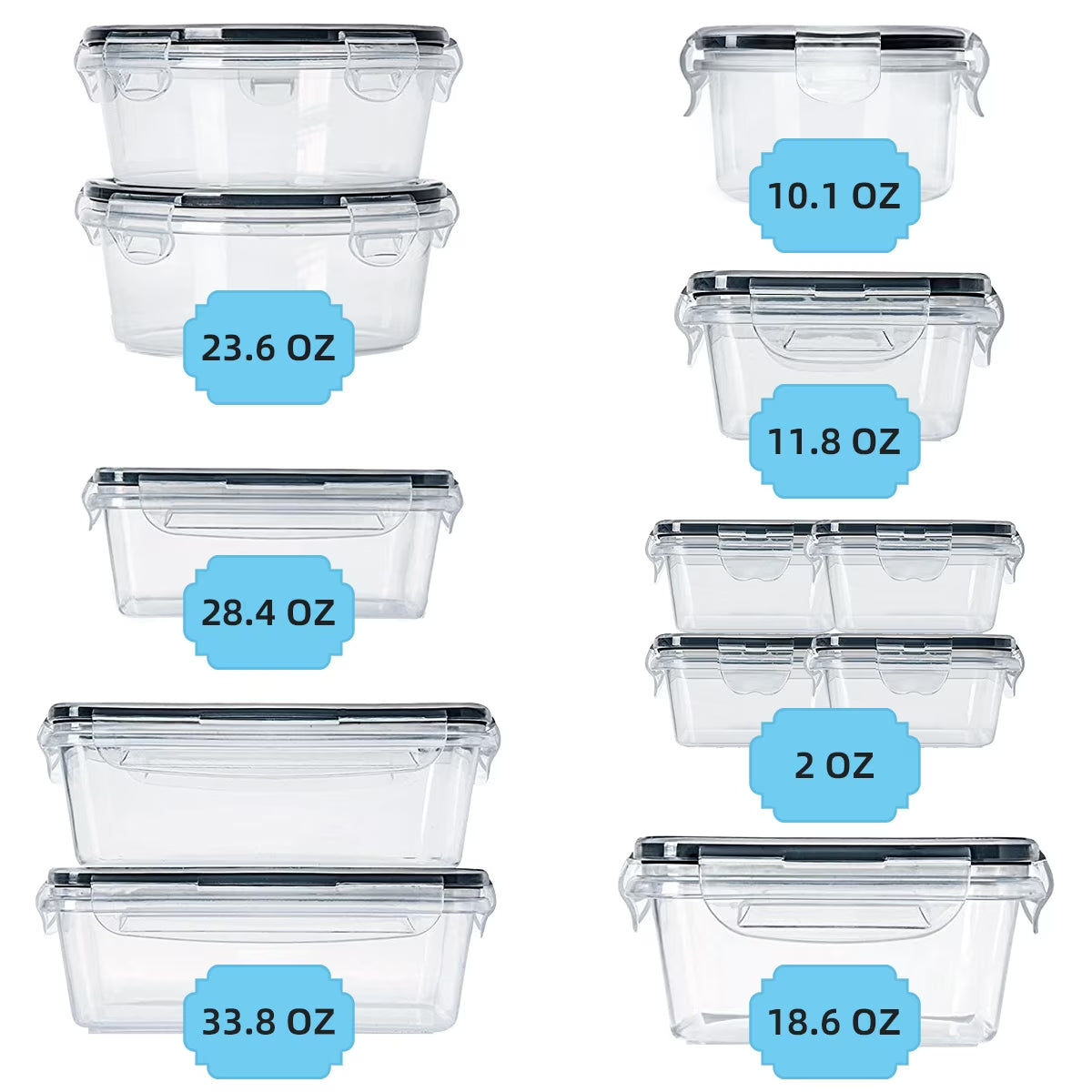 24-Piece BPA-Free Airtight Food Storage Container Set with Lids - Ideal for Pantry and Kitchen Organization, Includes Lunch Containers with Free Labels and Marker (12 Containers and 12 Lids)