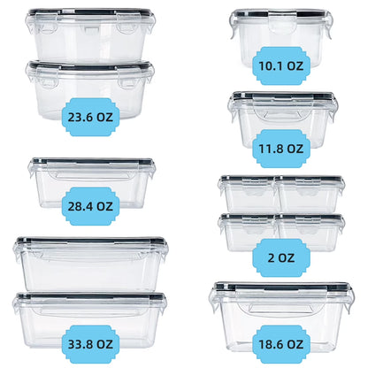 24-Piece BPA-Free Airtight Food Storage Container Set with Lids - Ideal for Pantry and Kitchen Organization, Includes Lunch Containers with Free Labels and Marker (12 Containers and 12 Lids)
